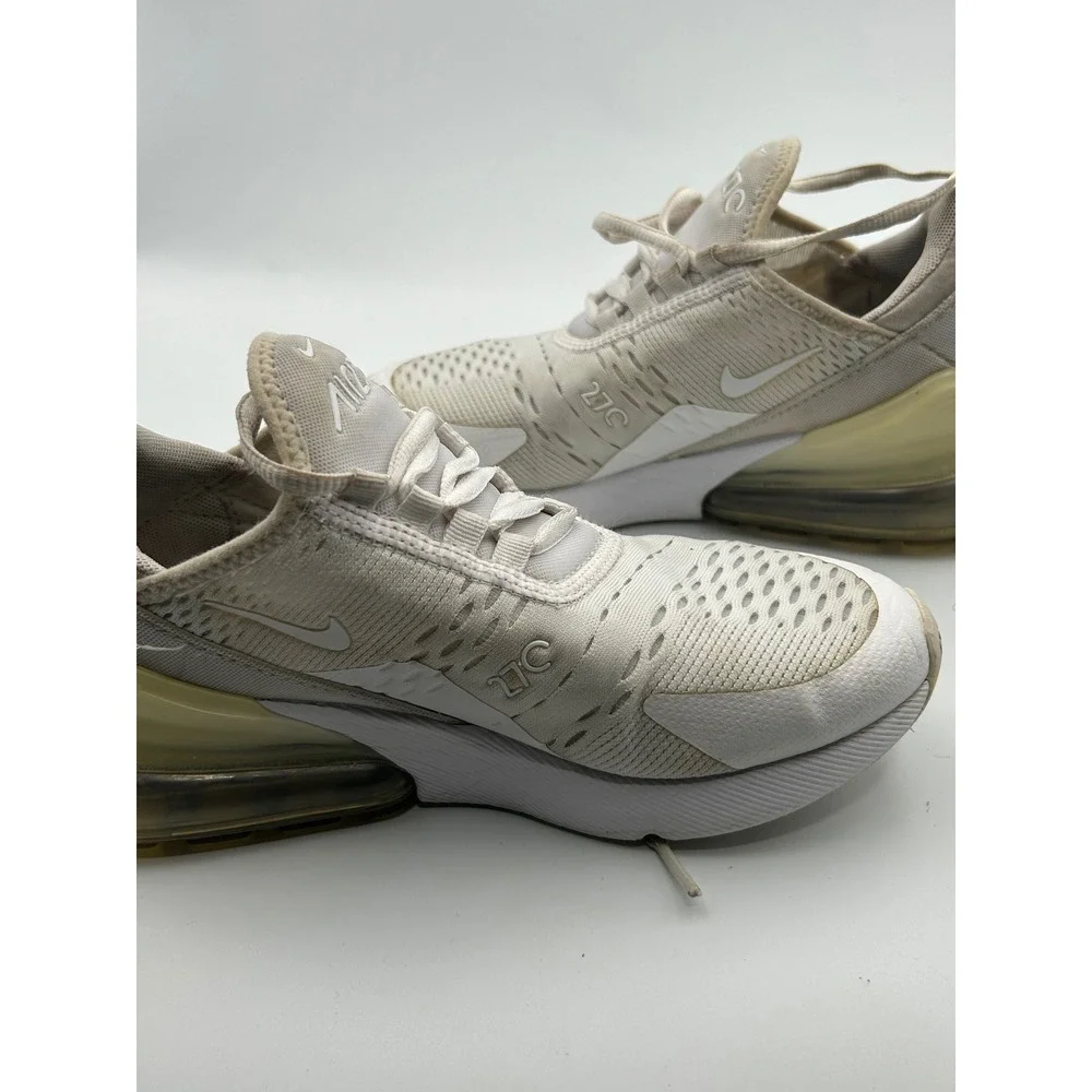 Nike Air Max 270 White Sail Running Shoes 943345-103 Youth Size 4Y‎